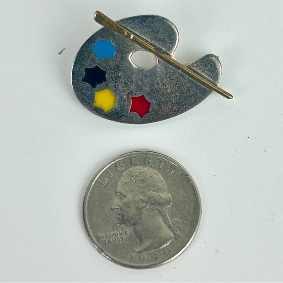 Vintage Painters Sterling Silver Pin Brooch - Picture 4 of 4